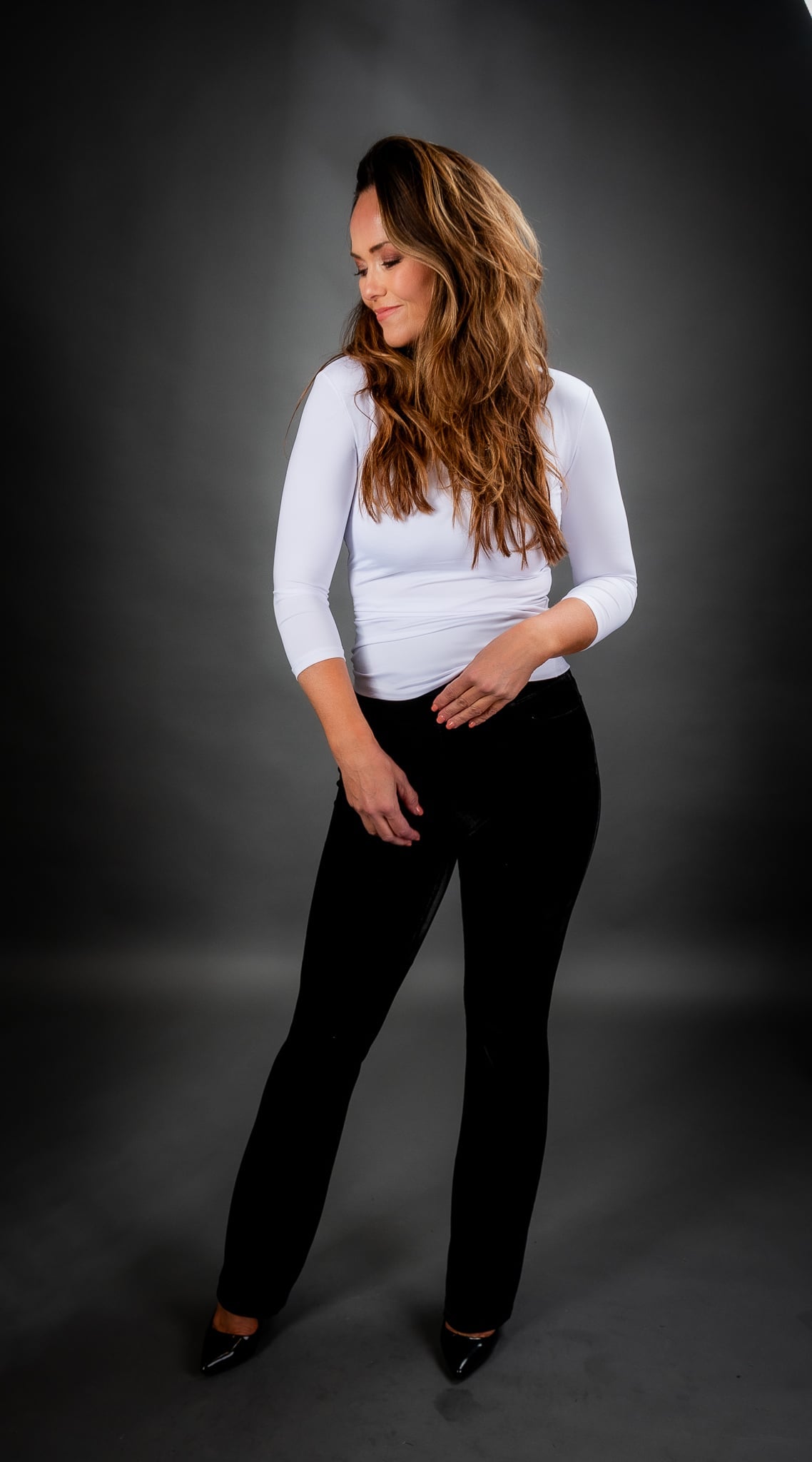 Alana basic T-shirt,Toppur með kvart ermum. 