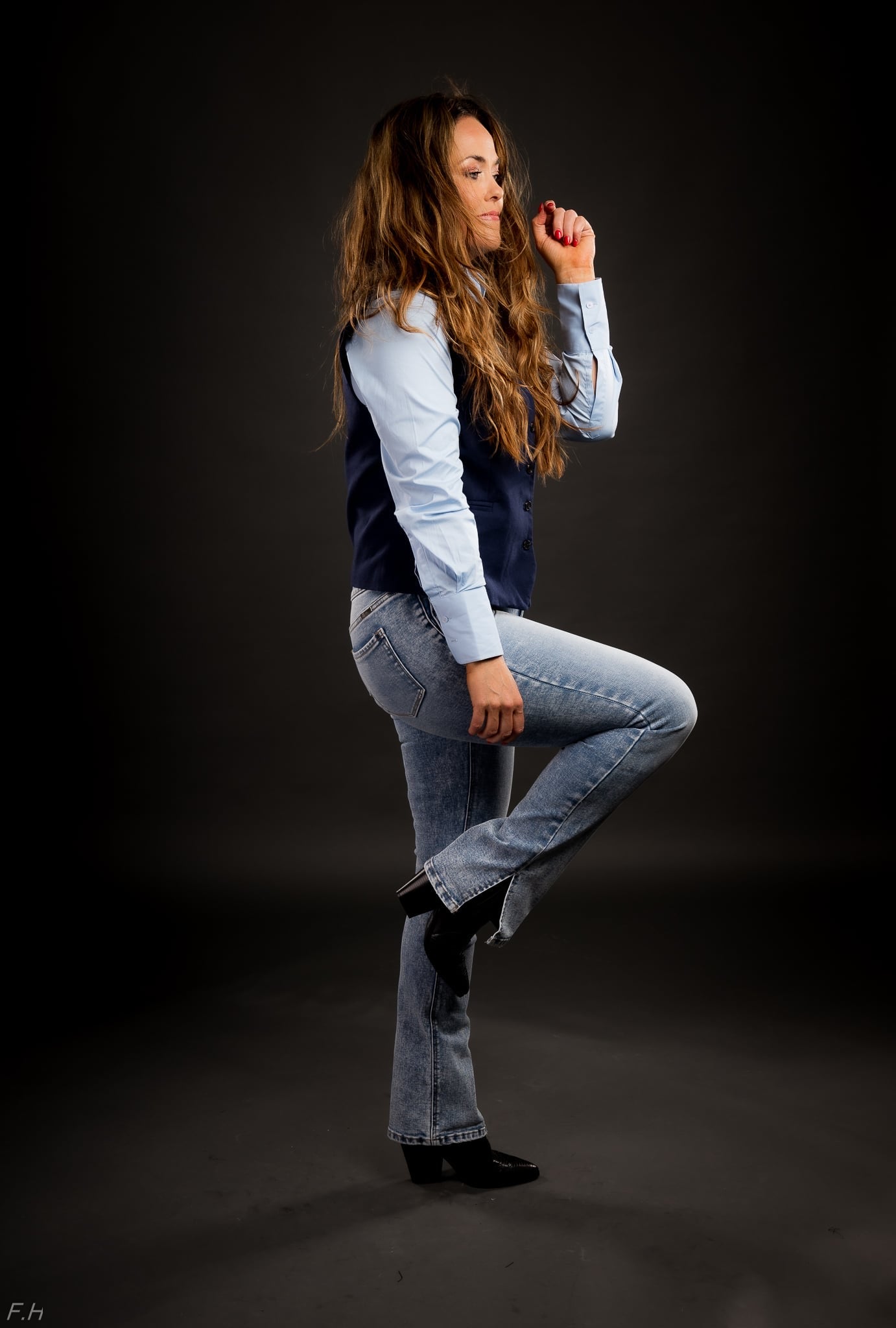 Gallabuxur KC Flare Jeans m/klauf 7995L