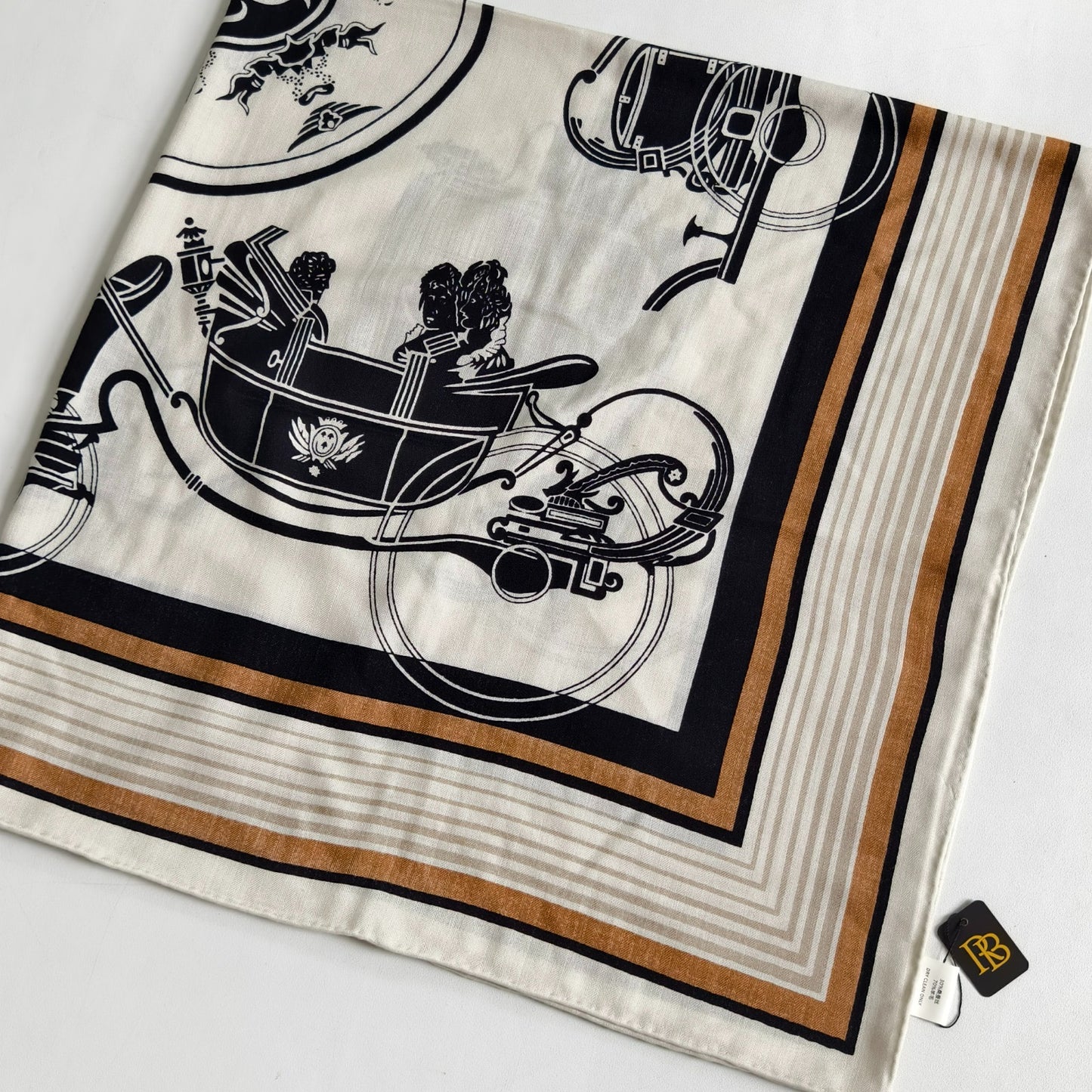 Royal Horse Scarf Beige/Black