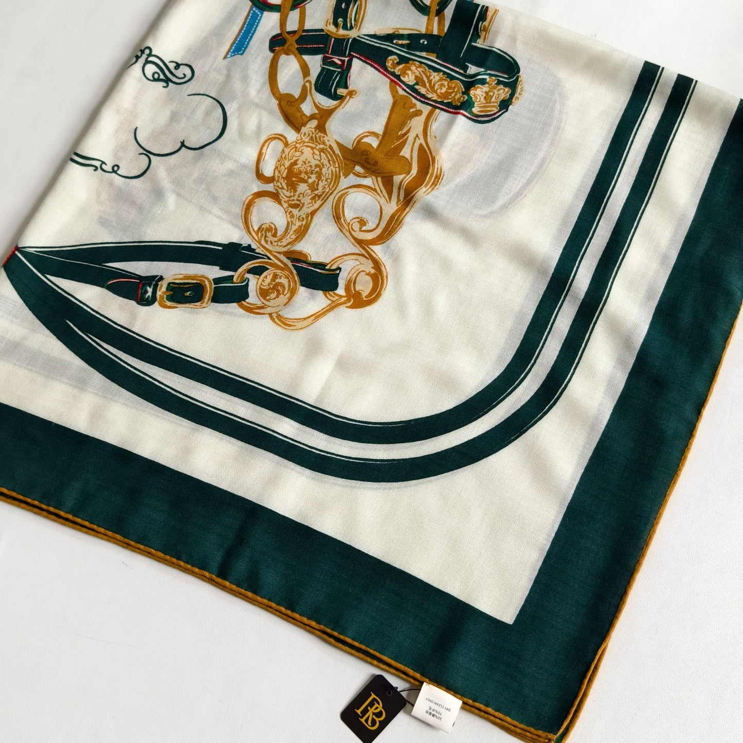 Royal Horse Scarf Green/Beige