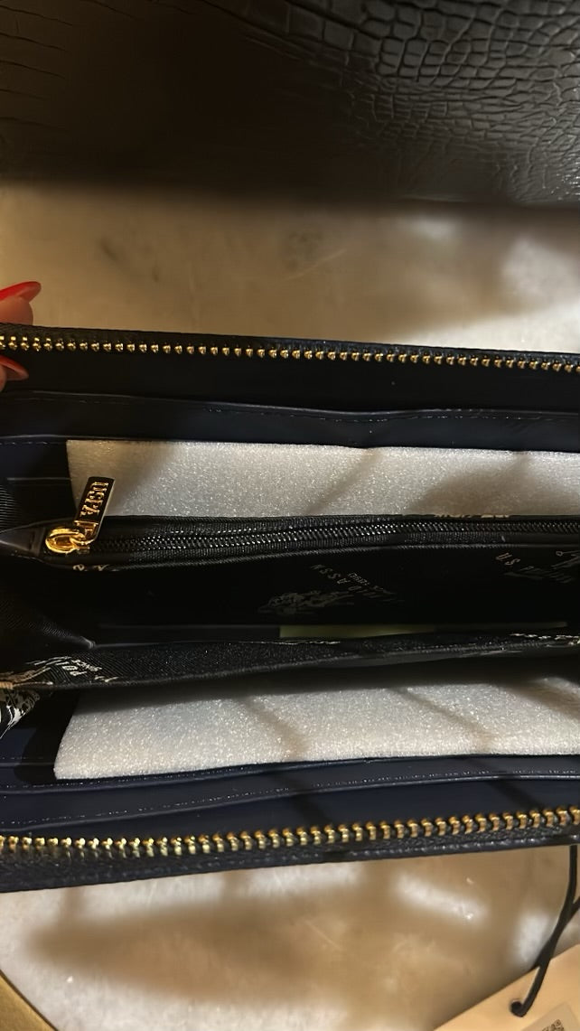 Polo Seðlaveski Navy Blátt og Gyllt