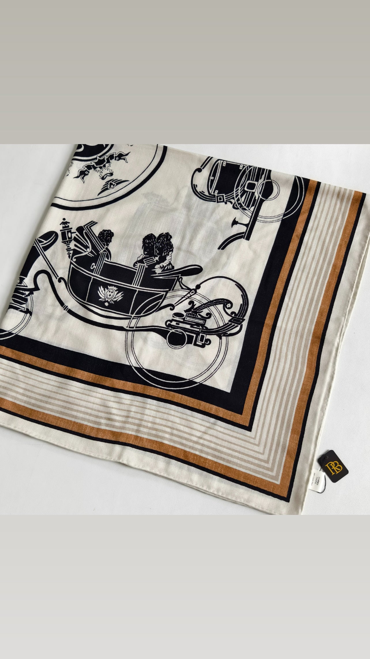 Royal Horse Scarf Beige/Black