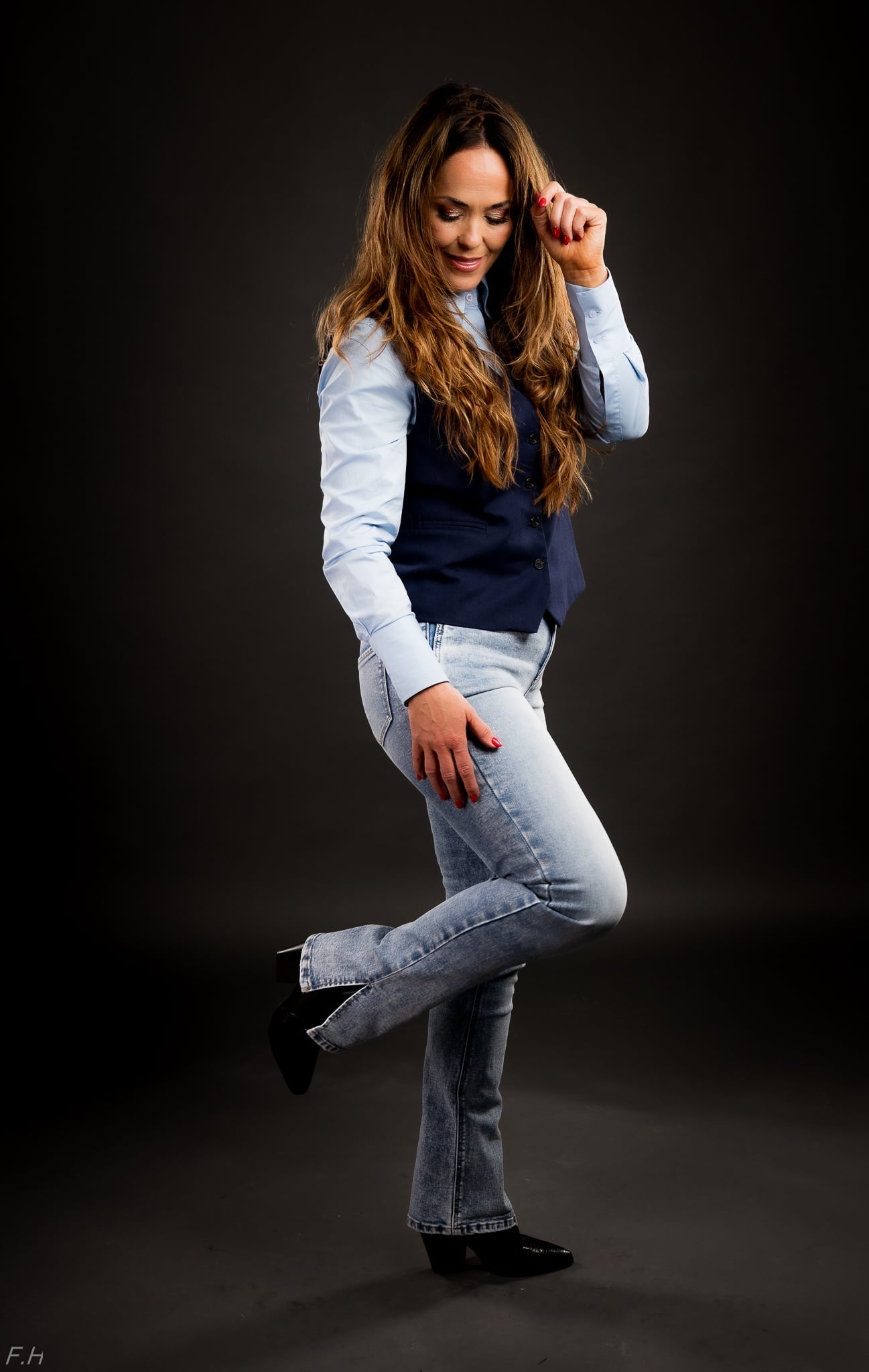 Gallabuxur KC Flare Jeans m/klauf 7995L