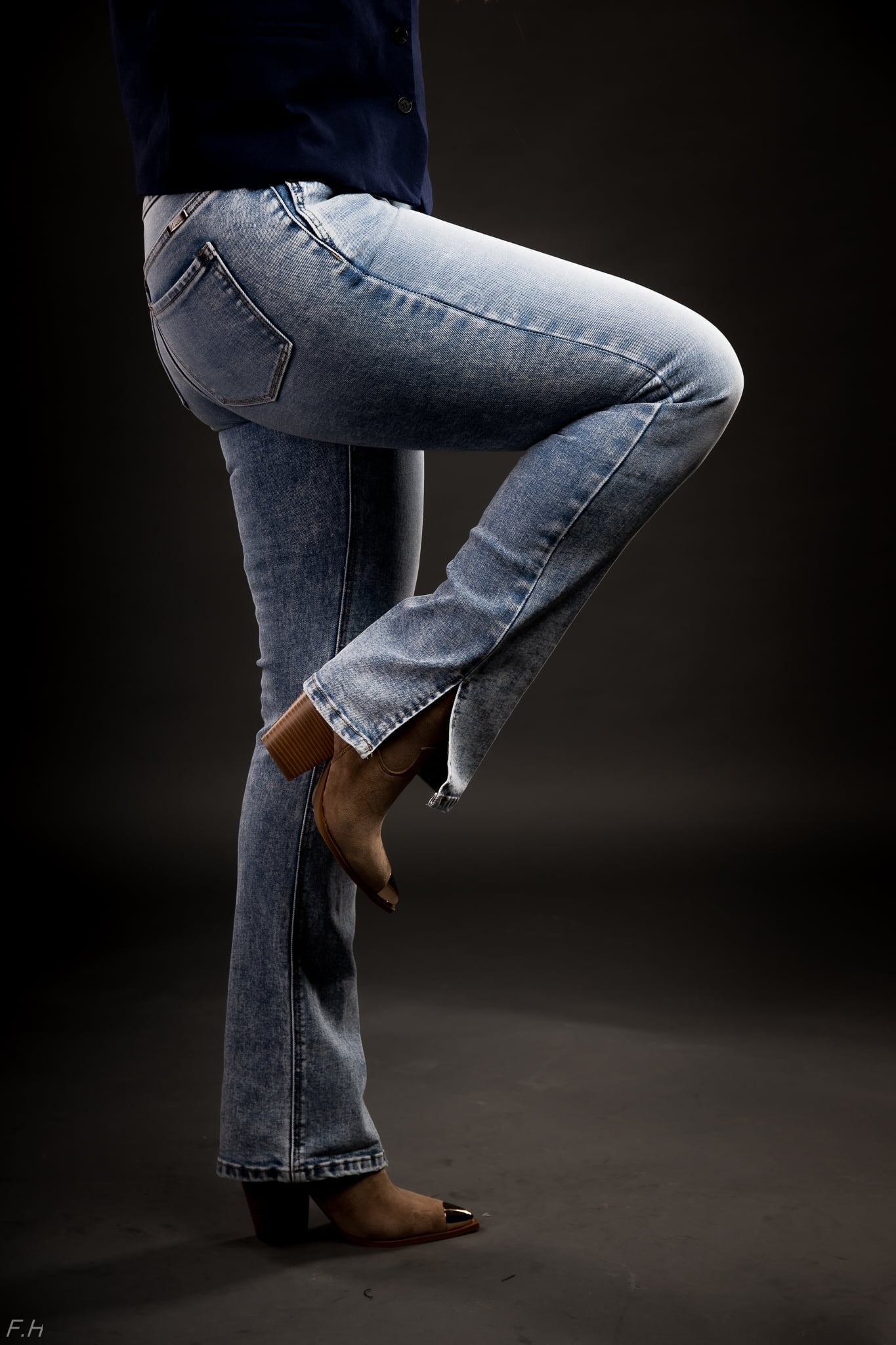 Gallabuxur KC Flare Jeans m/klauf 7995L