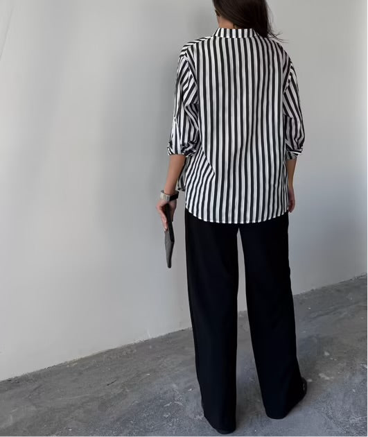 Sofia Striped Shirt Linen