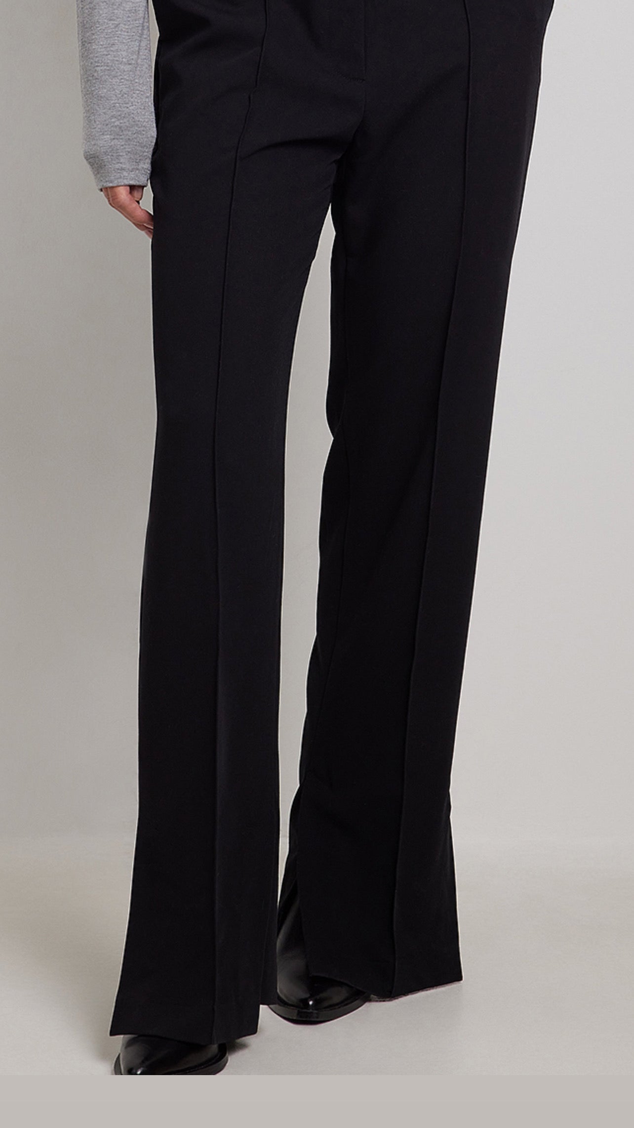 Buxur Black Visible Seam Ankle Slit 5081