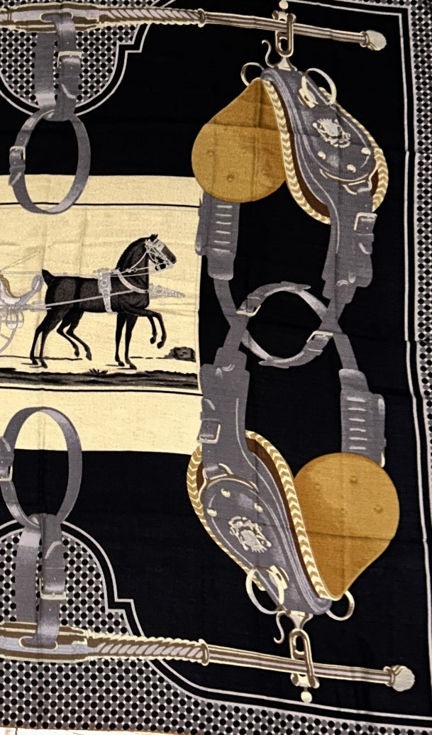Royal Horse Scarf Svartur/Gylltur