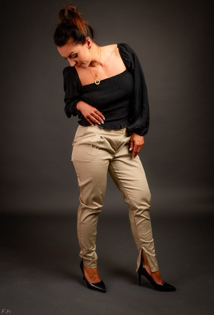 Buxur Boyfriend Loose Beige