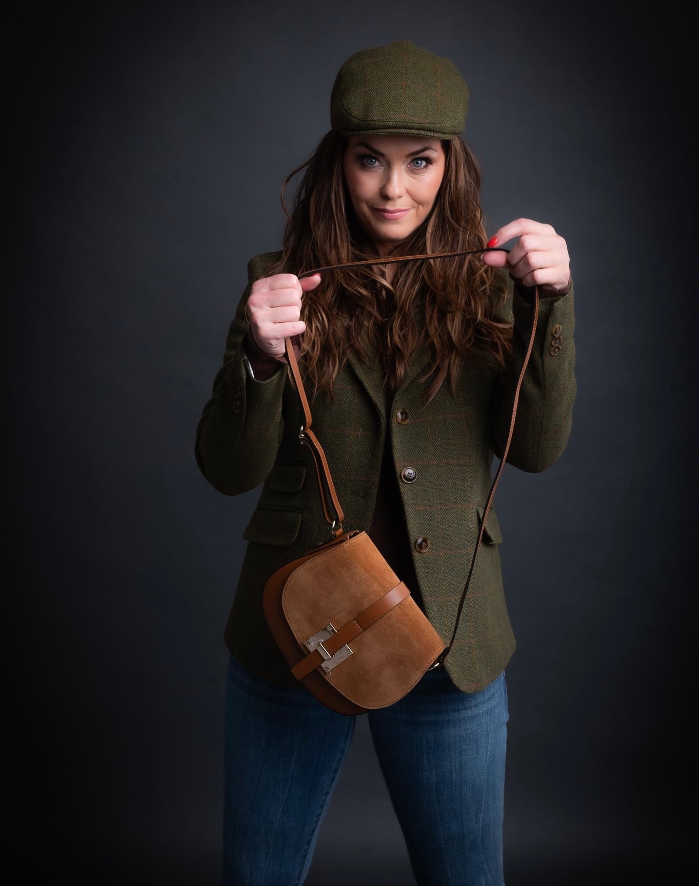 Blazer Derby Tweed Dark Sage. Walker and Hawkes – Ladies Mayland