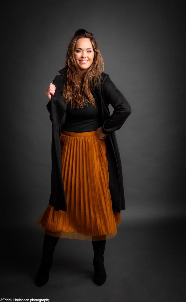 Vegan Suede Trenchcoat Black