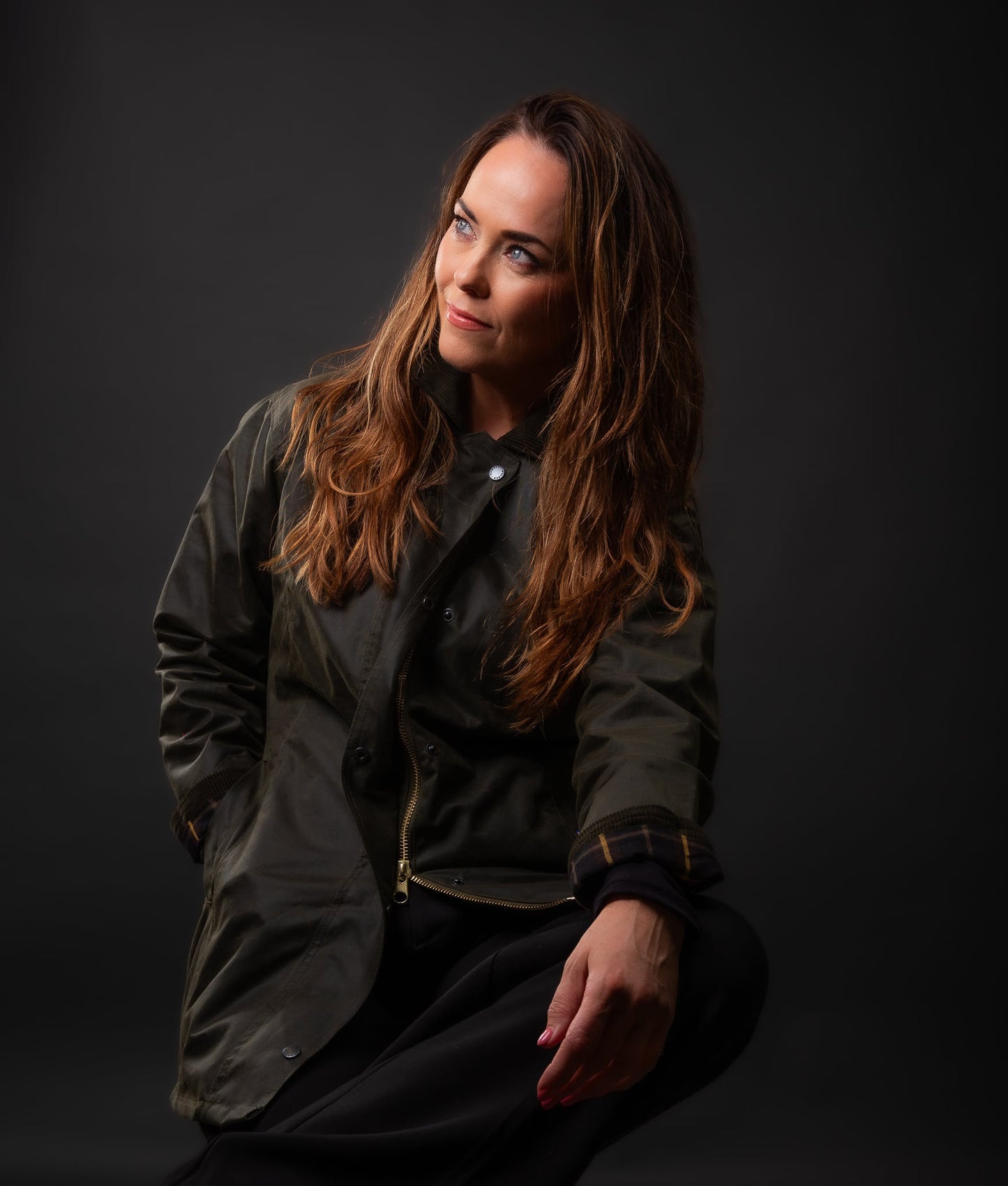 Wax Jakki Victoria Olive Green. Walker and Hawkes Jacket Color