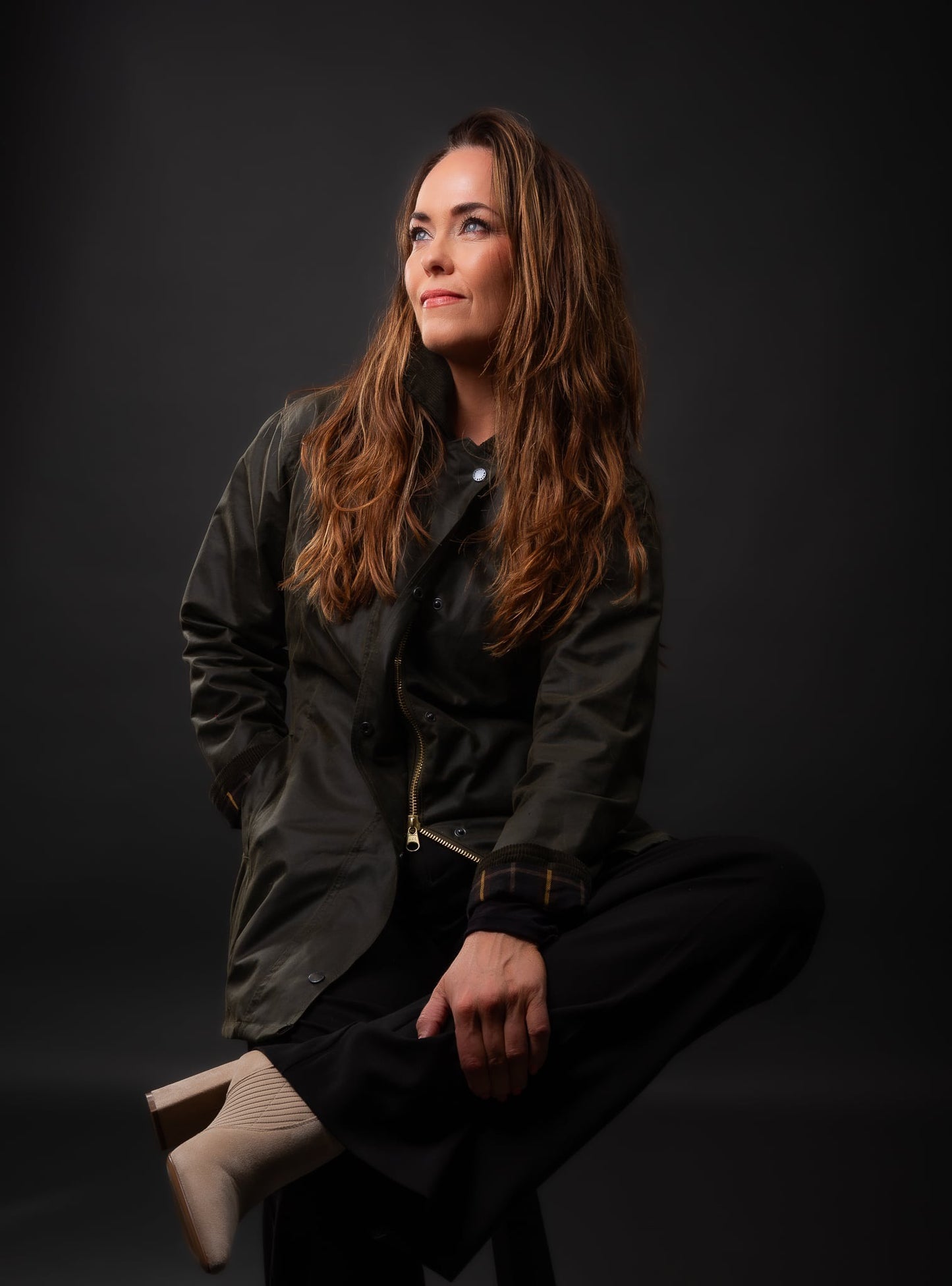 Wax Jakki Victoria Olive Green. Walker and Hawkes Jacket Color