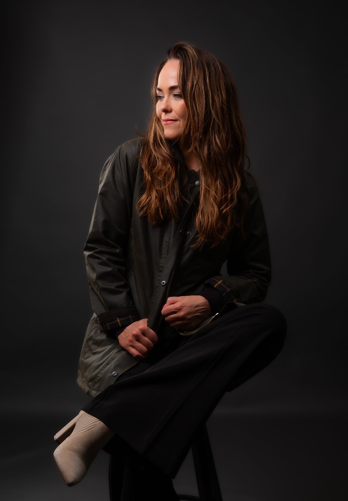 Wax Jakki Victoria Olive Green. Walker and Hawkes Jacket Color