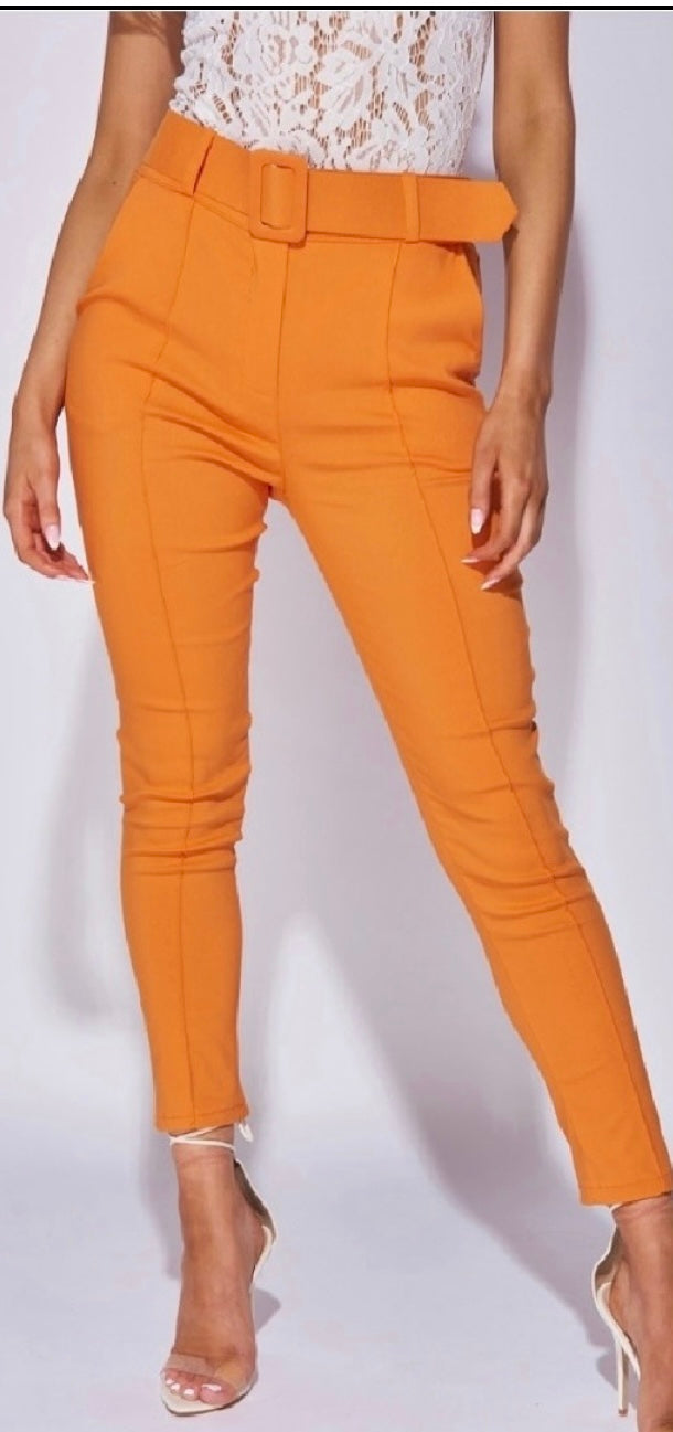 Buxur Orange Wide Buckle Belt 2376