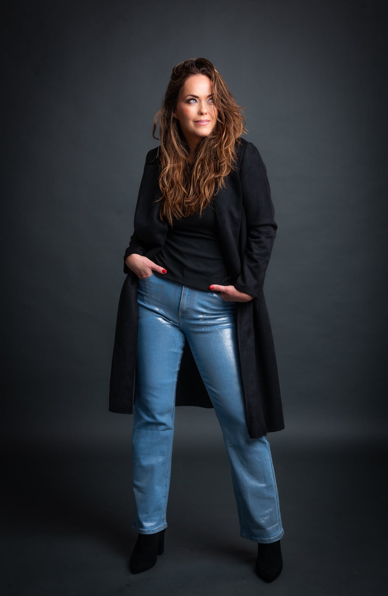 Vegan Suede Trenchcoat Black