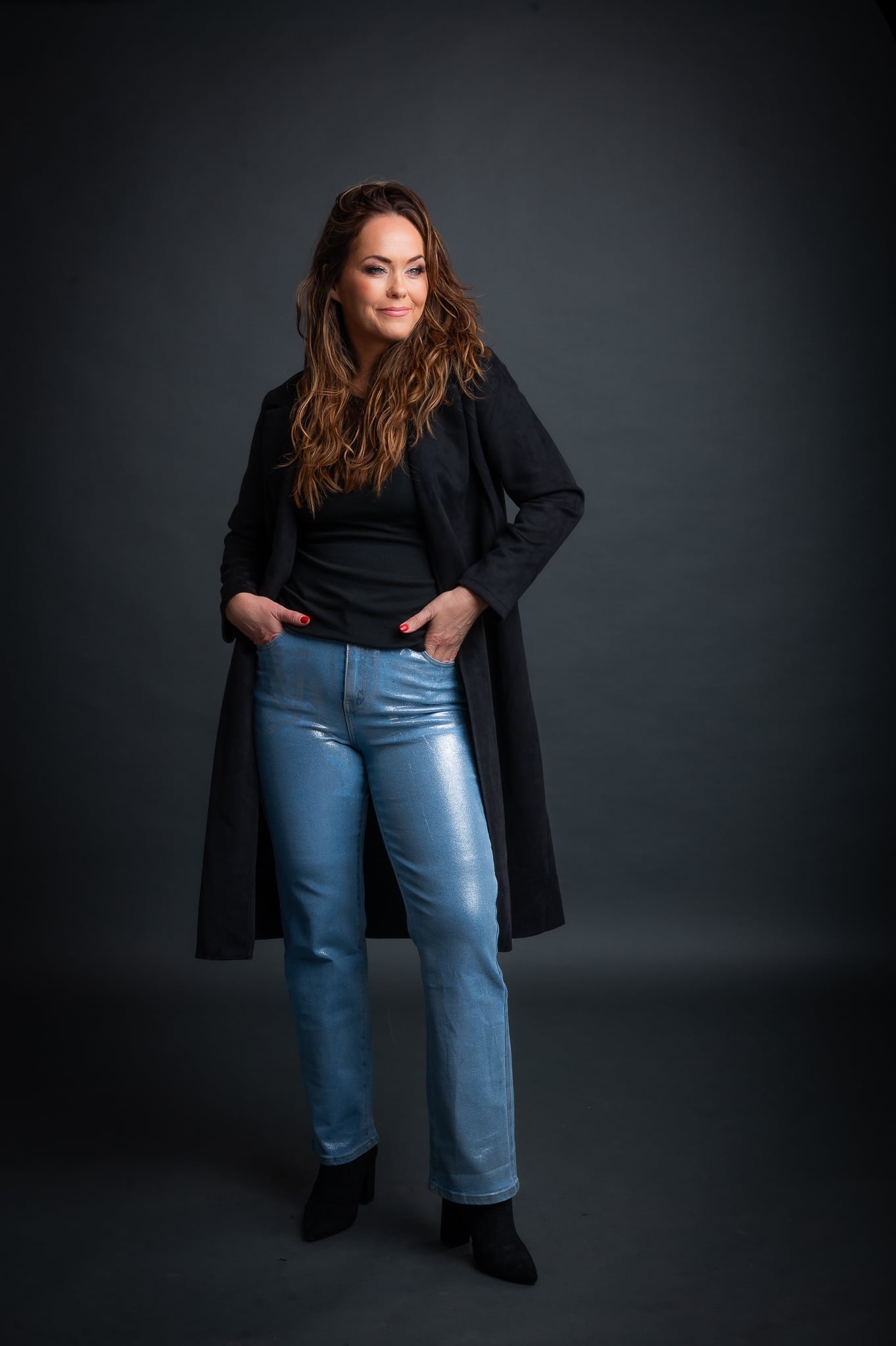 Vegan Suede Trenchcoat Black