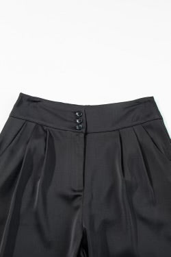 Buxur Cyrus Svartar Satin