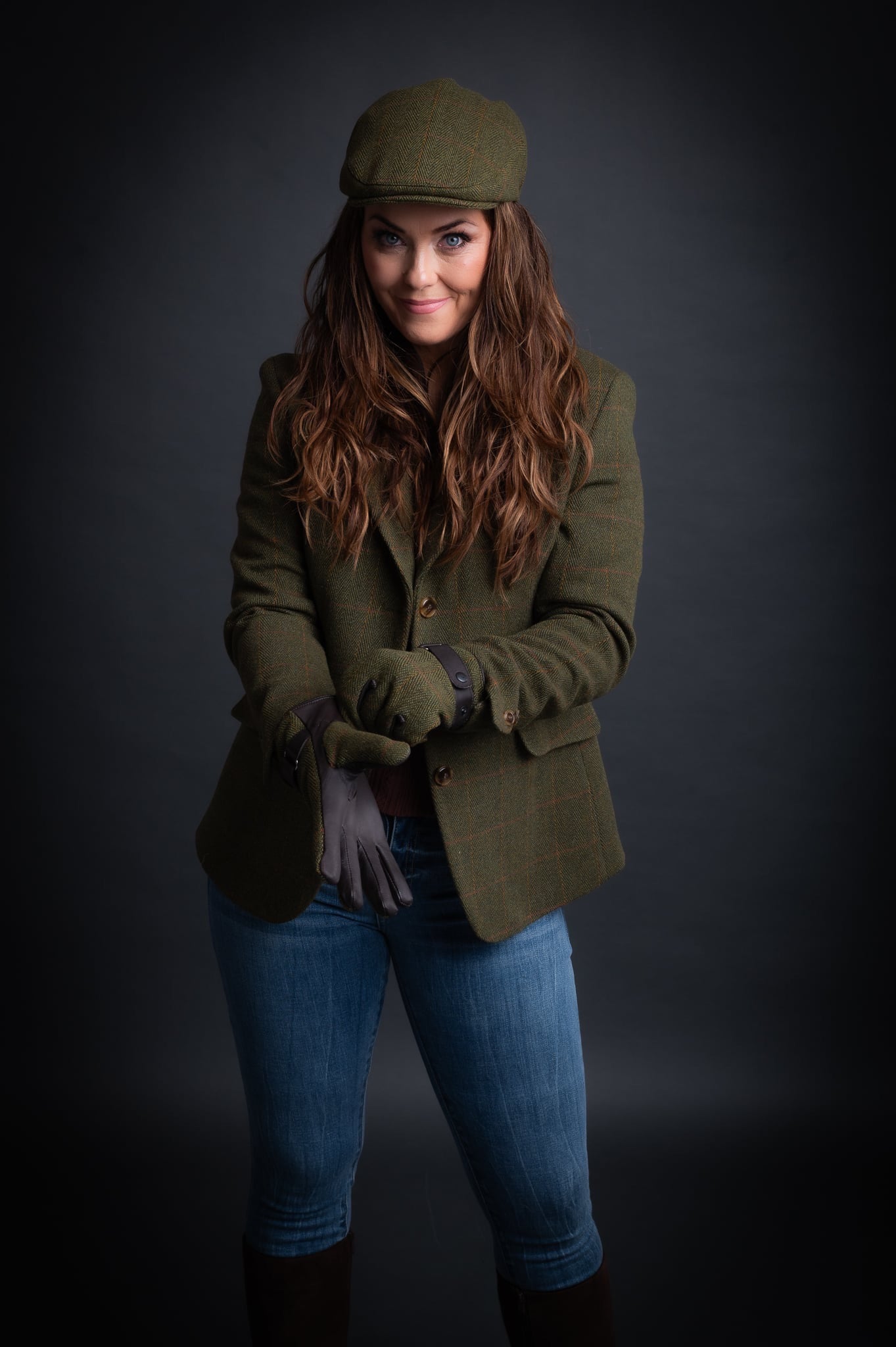 Blazer Derby Tweed Dark Sage. Walker and Hawkes – Ladies Mayland