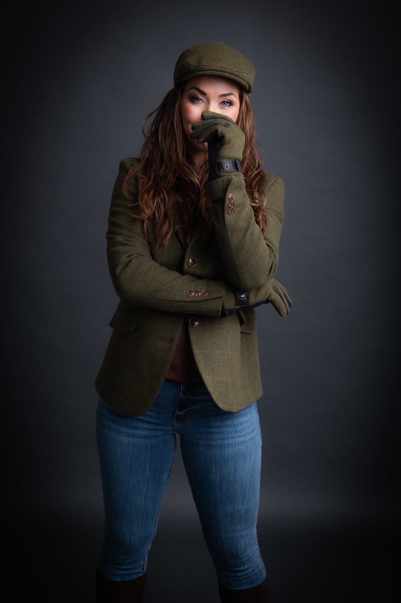 Blazer Derby Tweed Dark Sage. Walker and Hawkes – Ladies Mayland