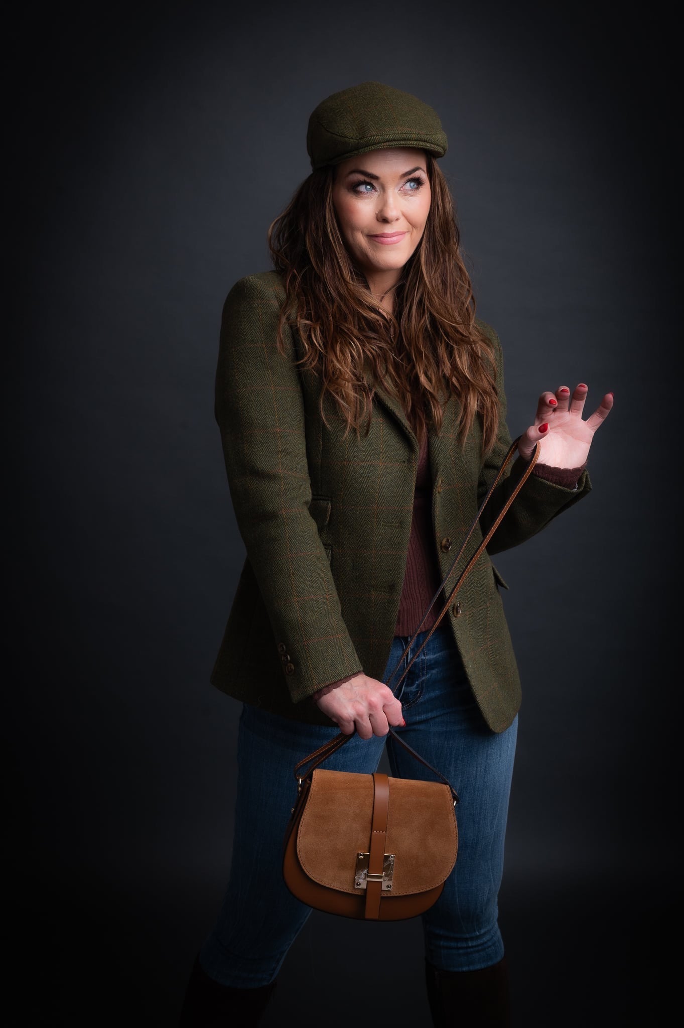 Blazer Derby Tweed Dark Sage. Walker and Hawkes – Ladies Mayland