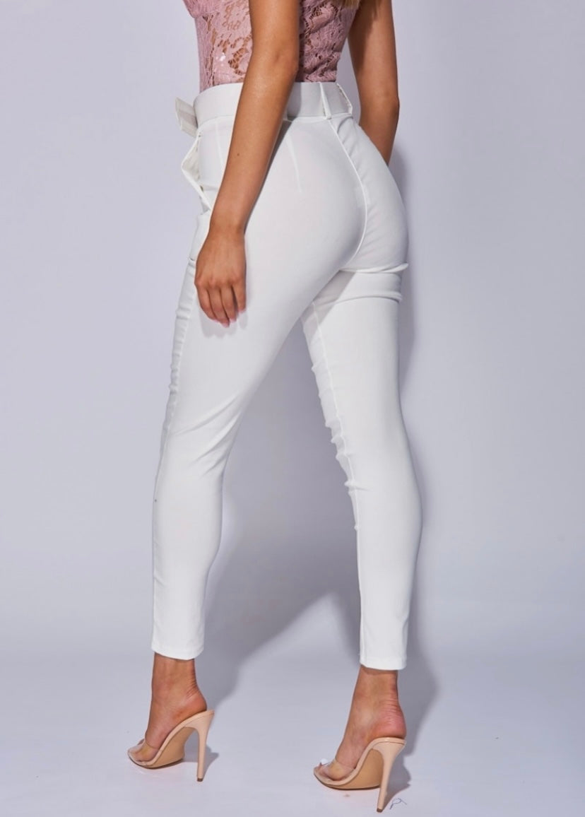 Buxur White Wide Buckle Belt 2376