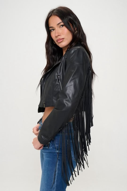 Cropped Biker Fringe Jakki