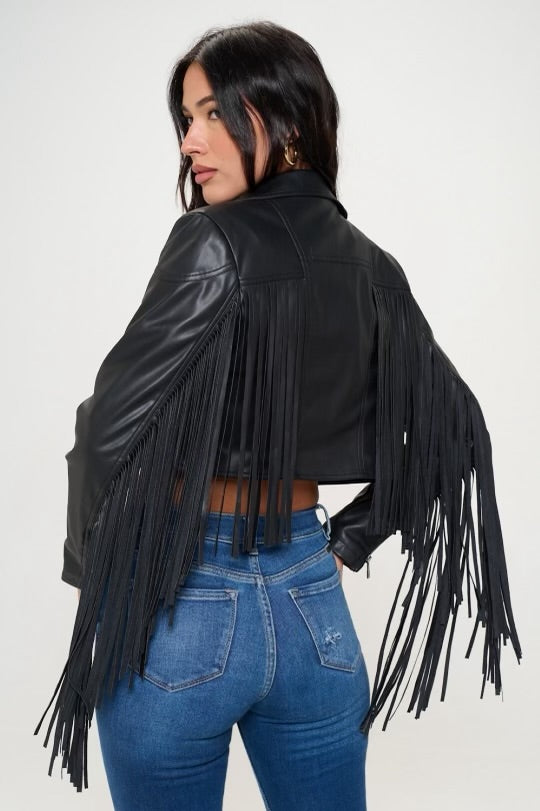 Cropped Biker Fringe Jakki