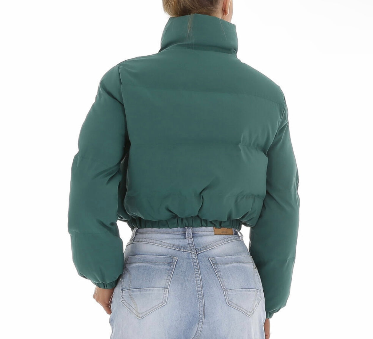 Bomber Cropped Jacket Green