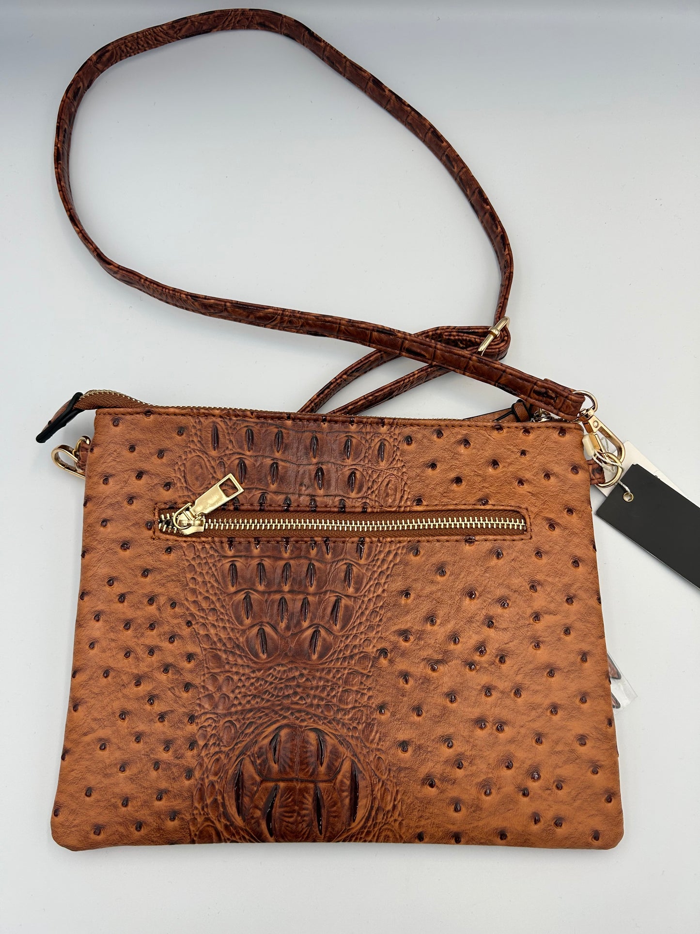 Koníaks brún crossbody taska