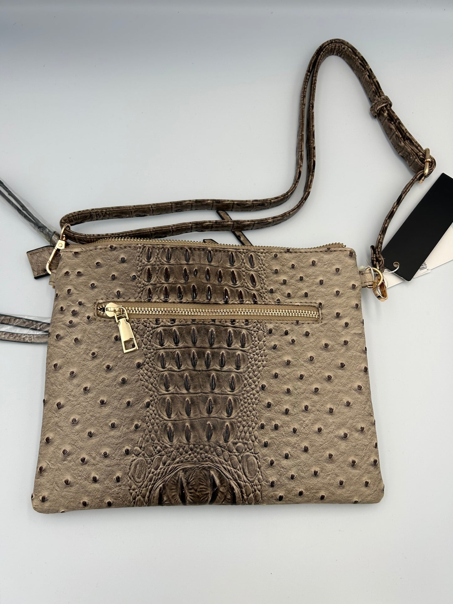 Beige crossbody taska