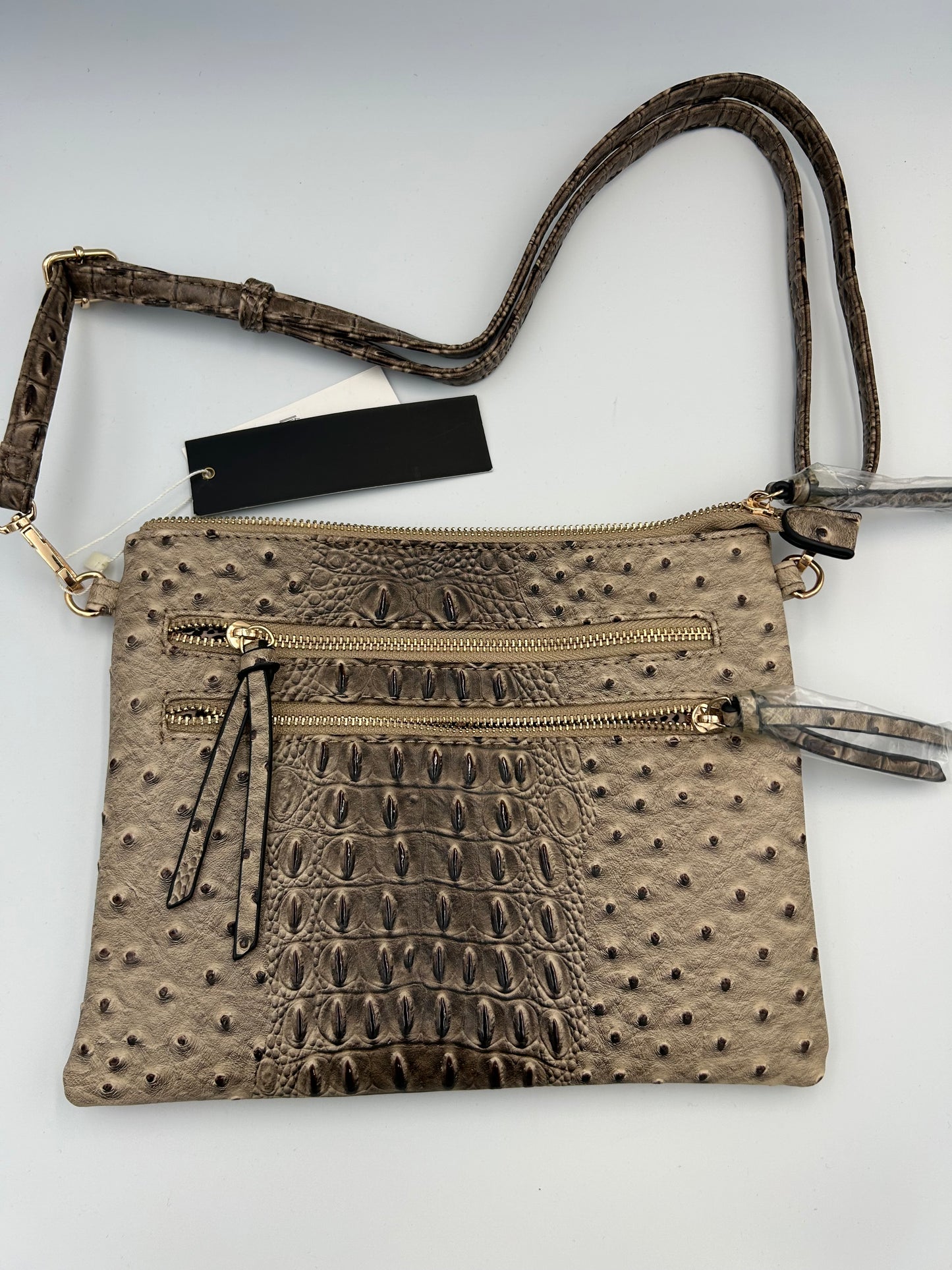 Beige crossbody taska