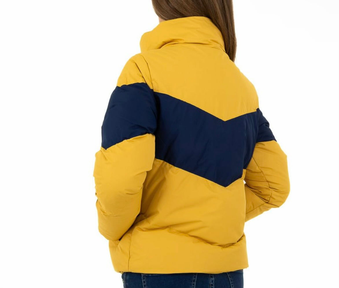 Winter Coat Navy and Yellow