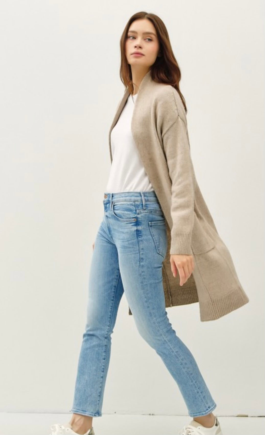 Peysa Síð Beige 64237