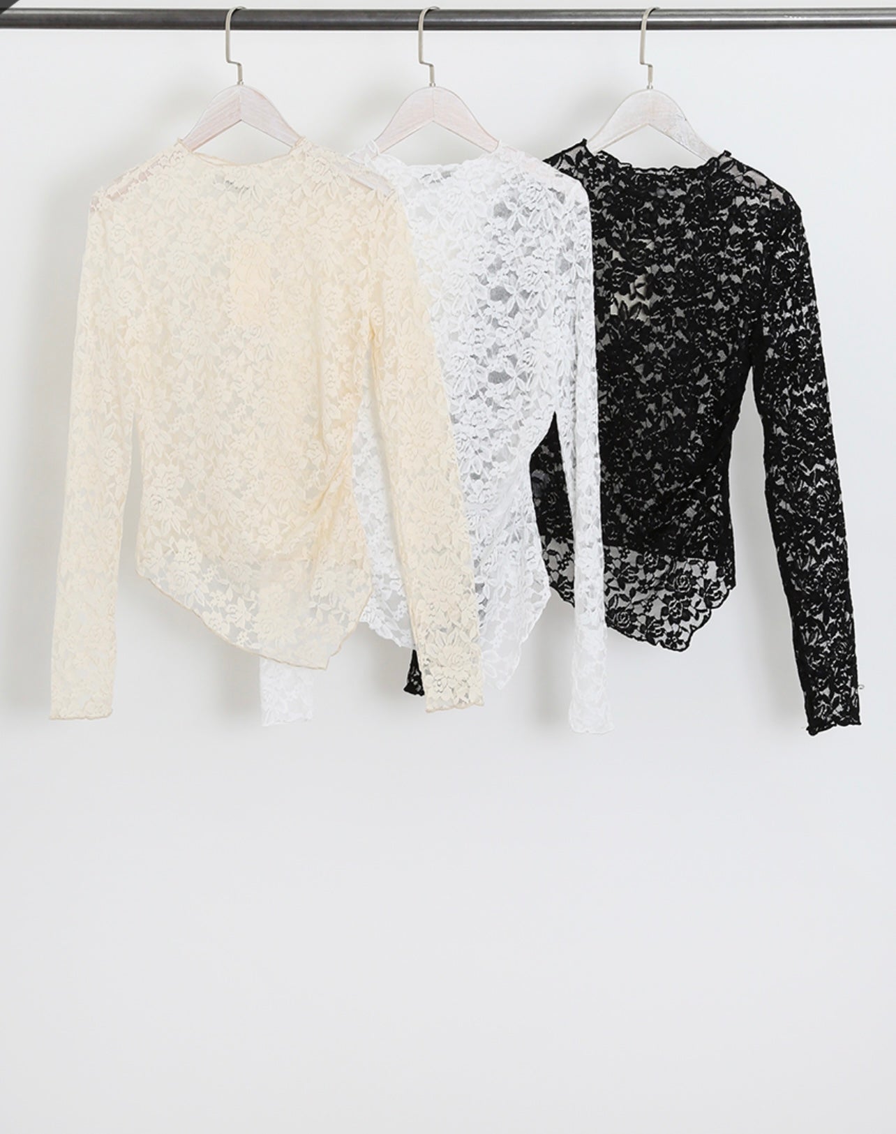 Toppur Anne Lace Long Sleeve Black