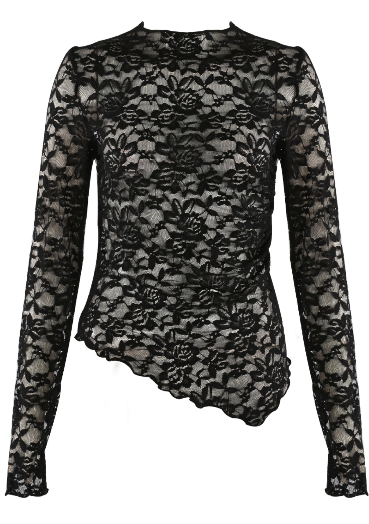 Toppur Anne Lace Long Sleeve Black