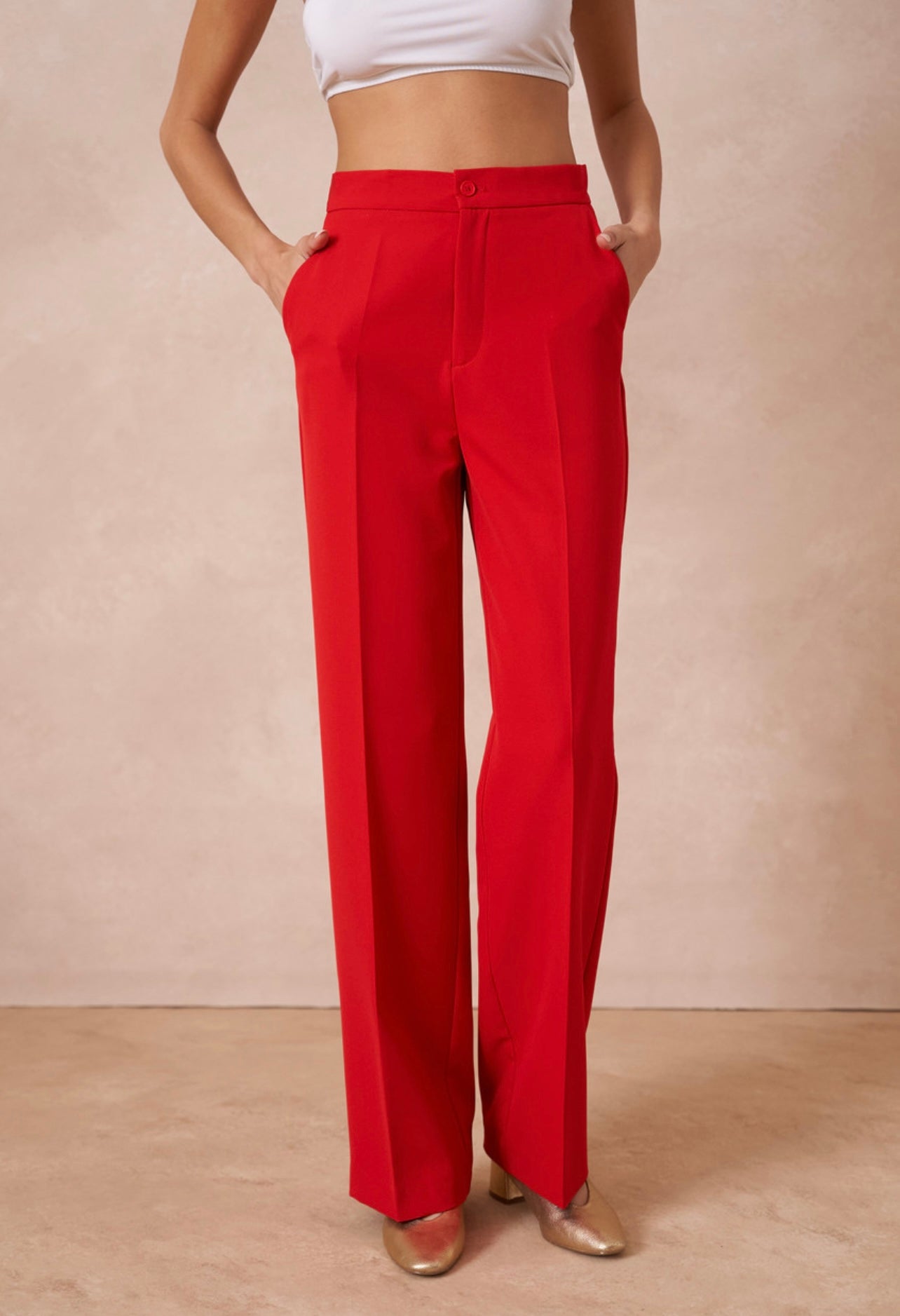 Buxur Taylor Wide Flare Red