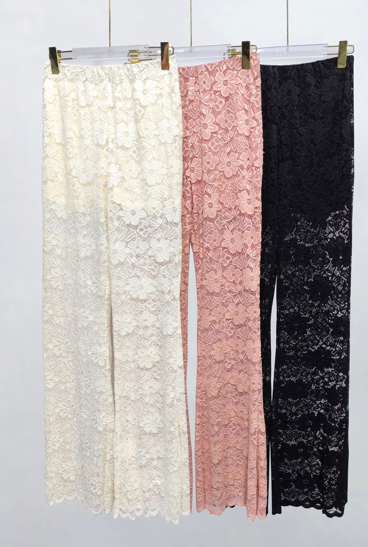 Buxur Flower Lace Flare Black