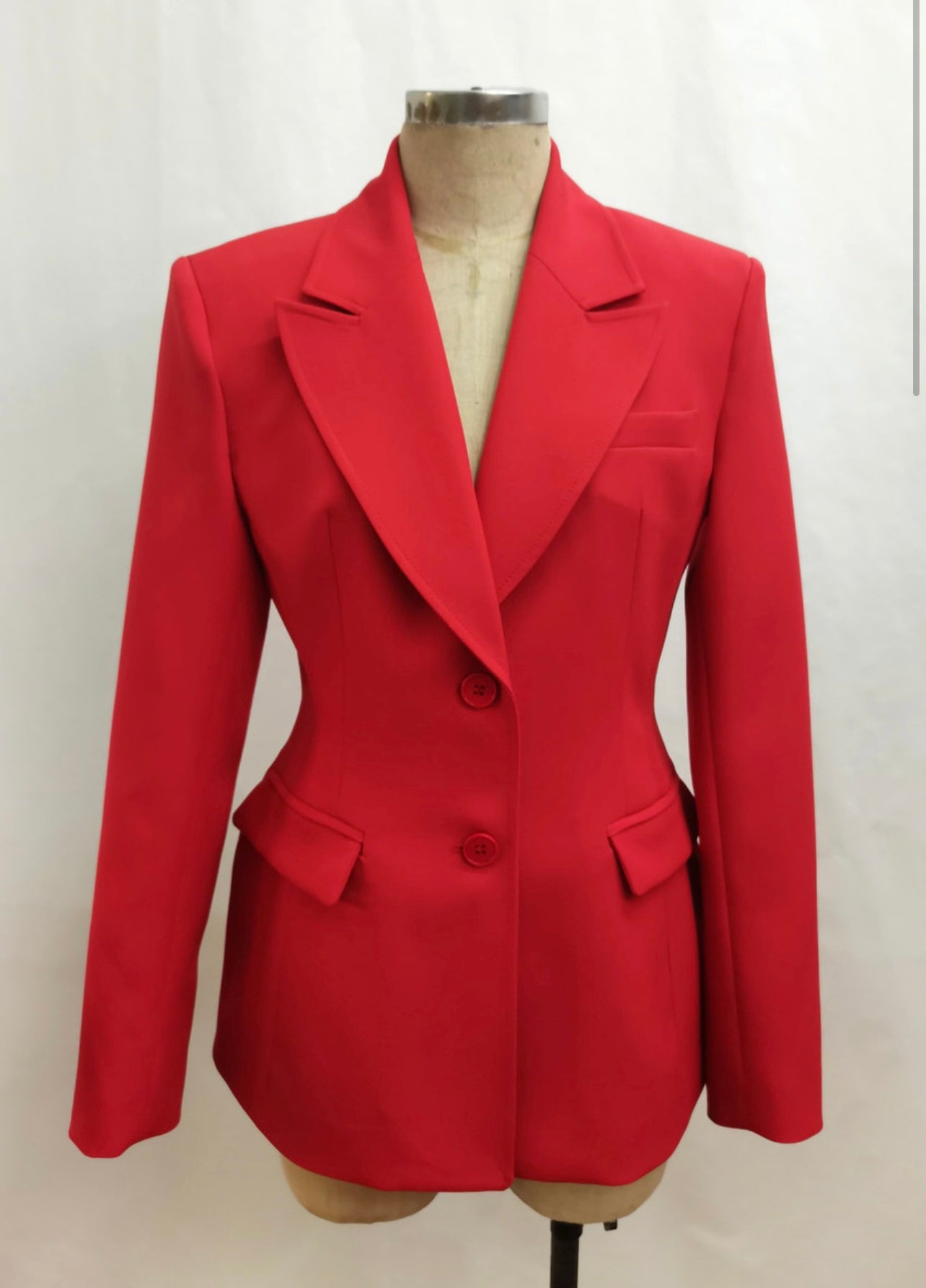 Blazer Rauður Two Button Fitted