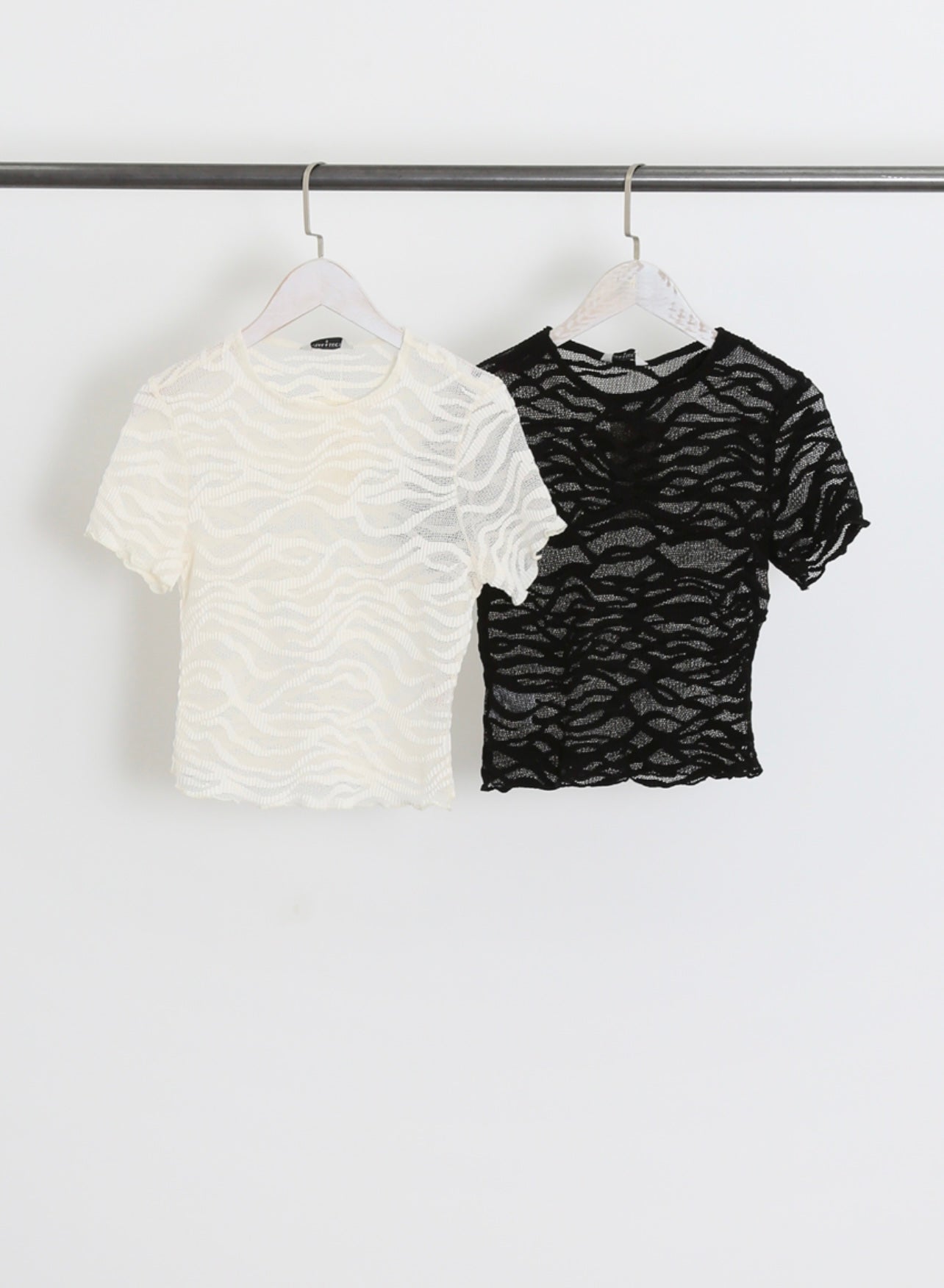 Megan Mesh Crop Top Black