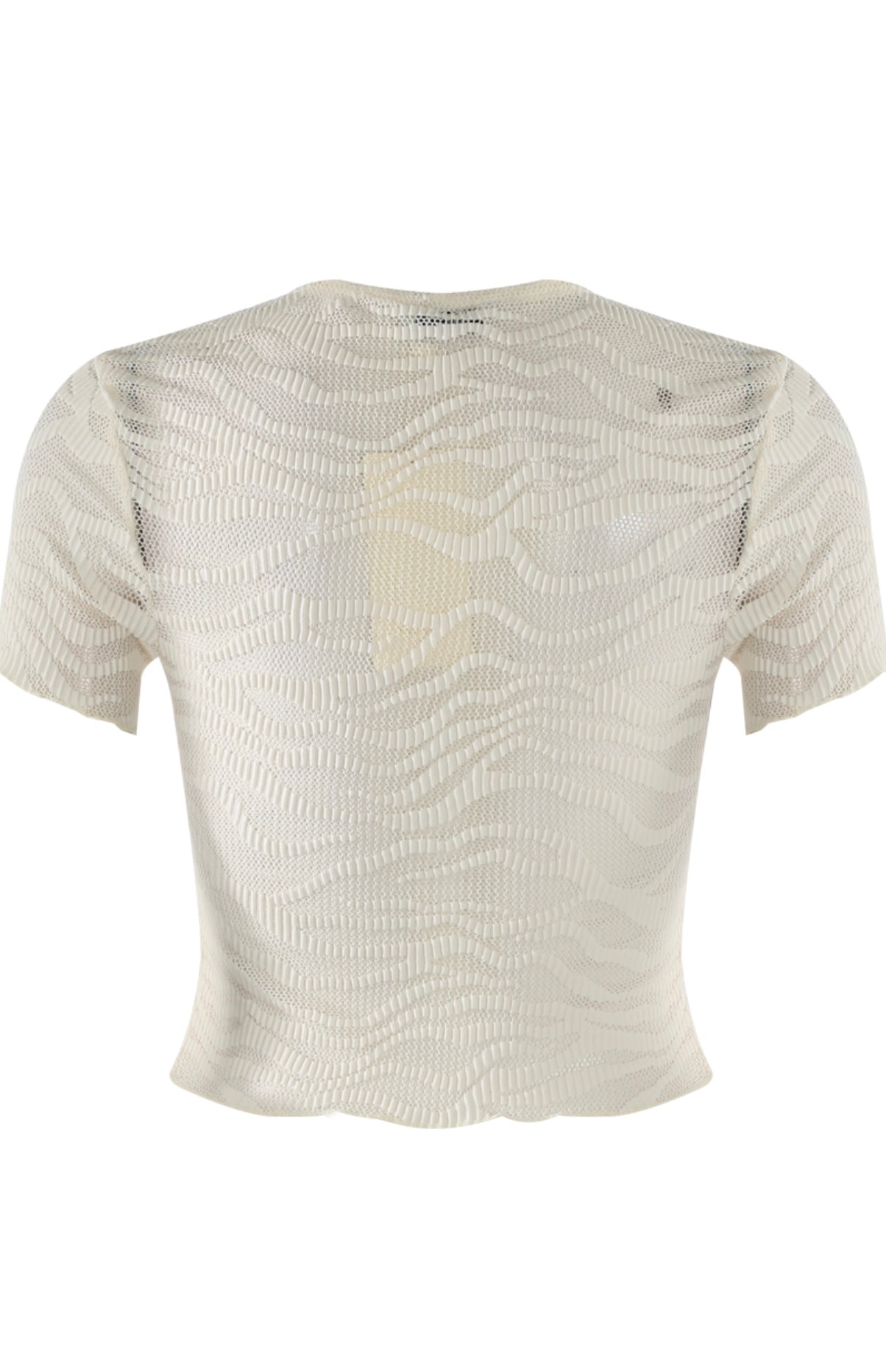 Megan Mesh Crop Top White