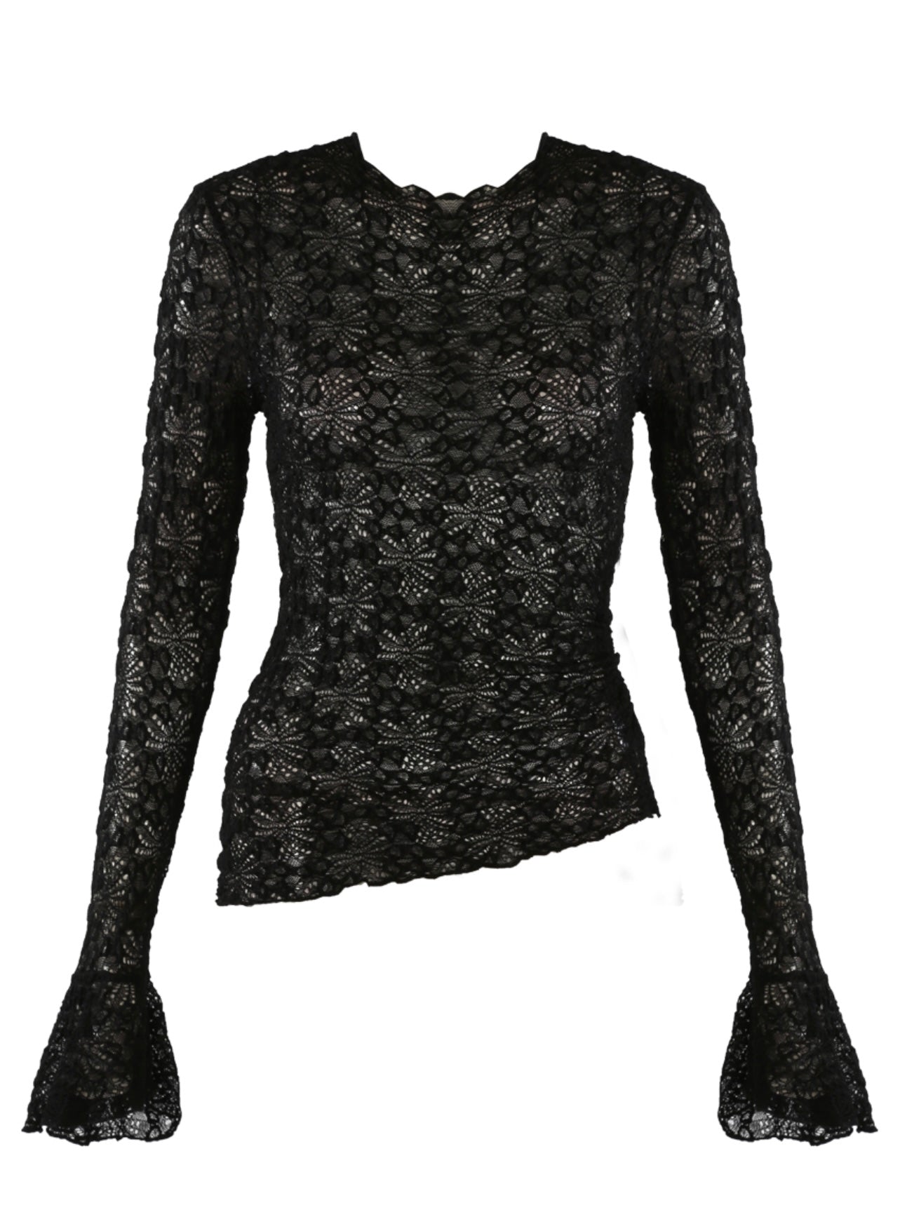 Megan High Neck Lace Toppur