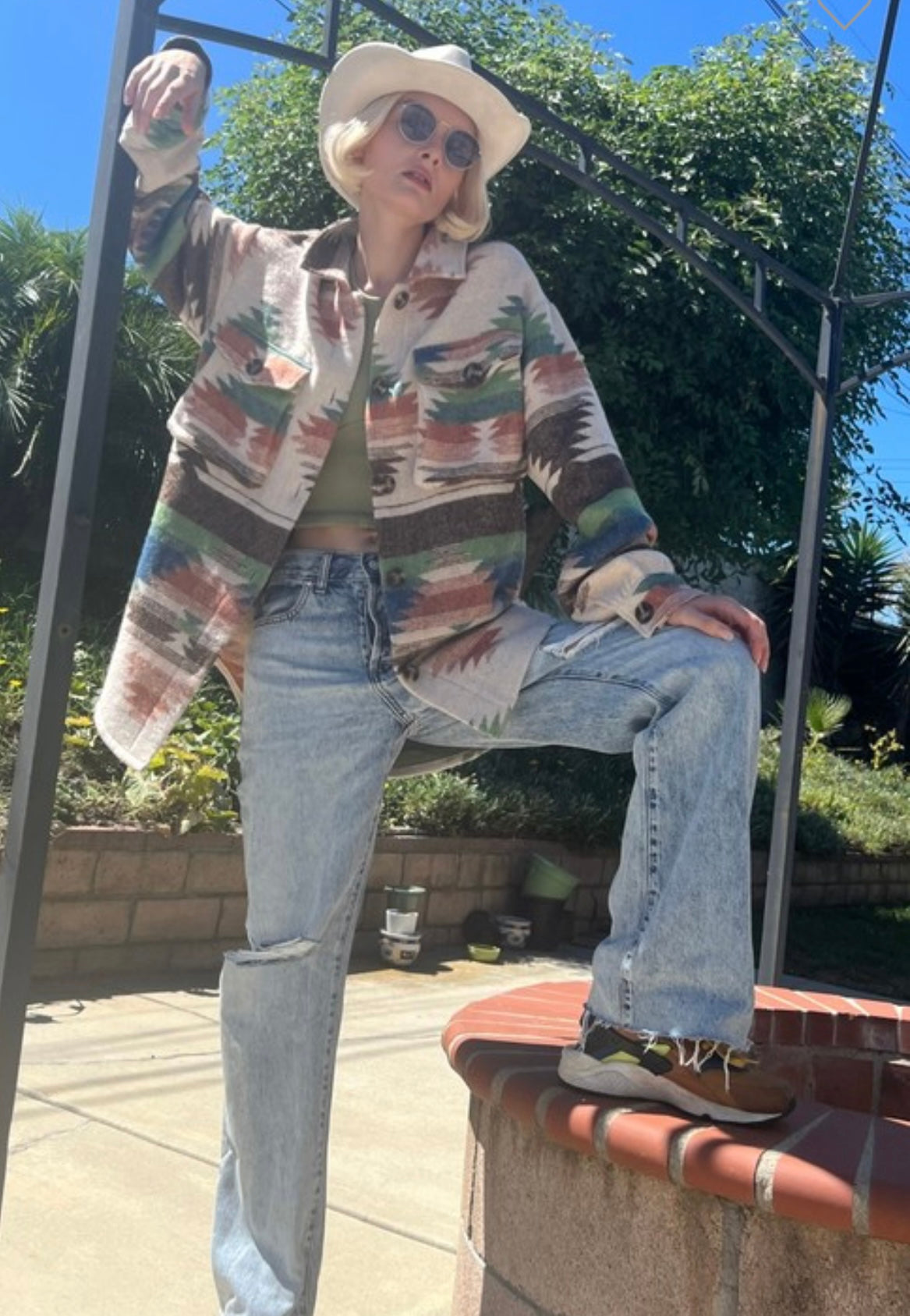 Skyrtujakki Cowboy Cheryl m/grænu