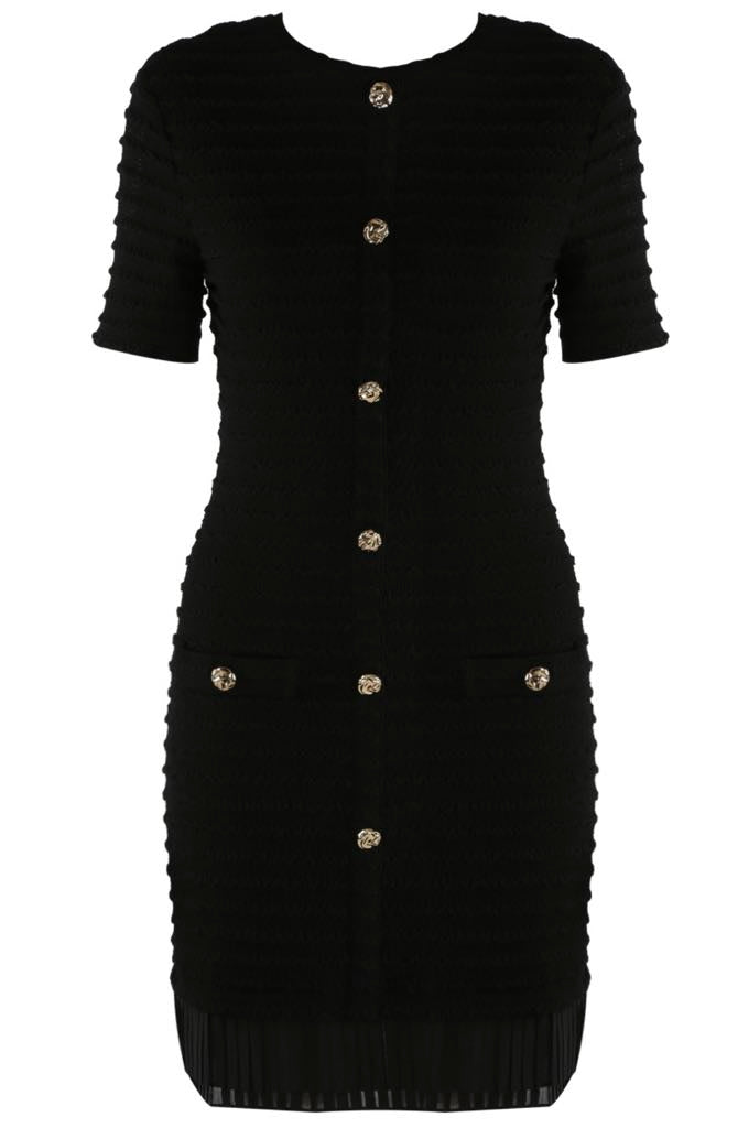 Kjóll Sandra Textured Golden Buttons 15678