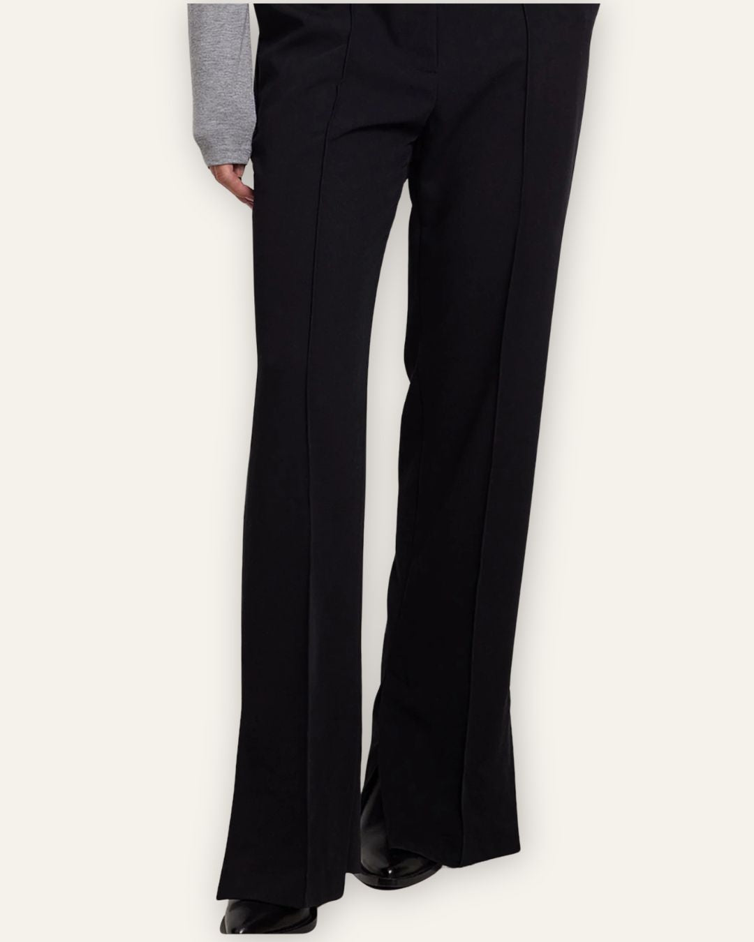 Buxur Black Visible Seam Ankle Slit 5081