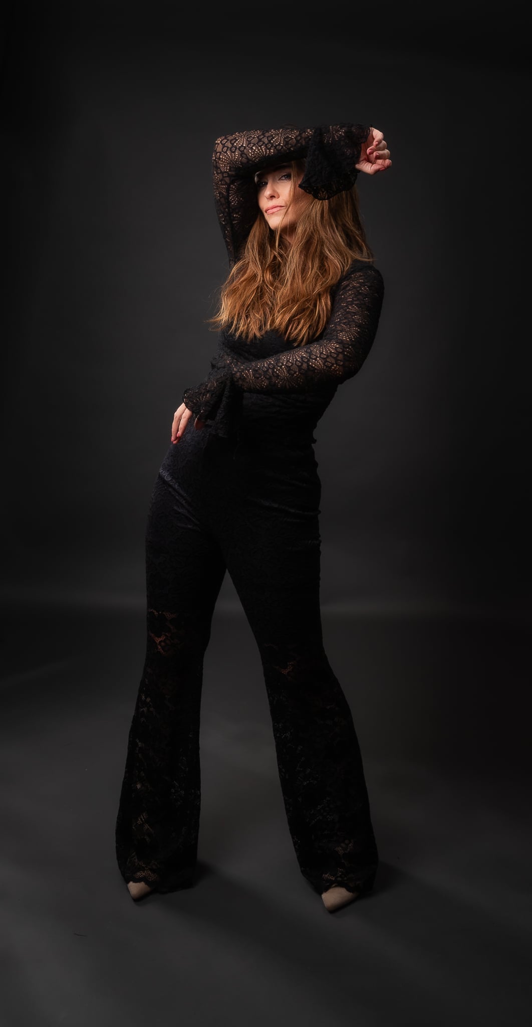 Buxur Flower Lace Flare Black 7227