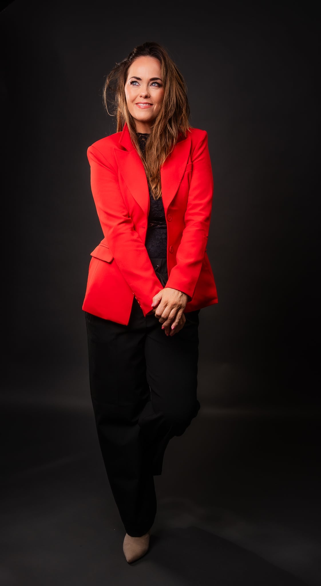 Blazer Rauður Two Button Fitted V-2597