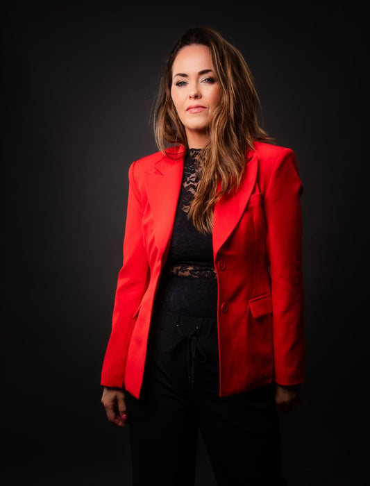 Blazer Rauður Two Button Fitted V-2597
