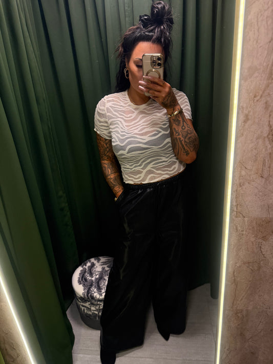 Megan Mesh Crop Top White 23008-2