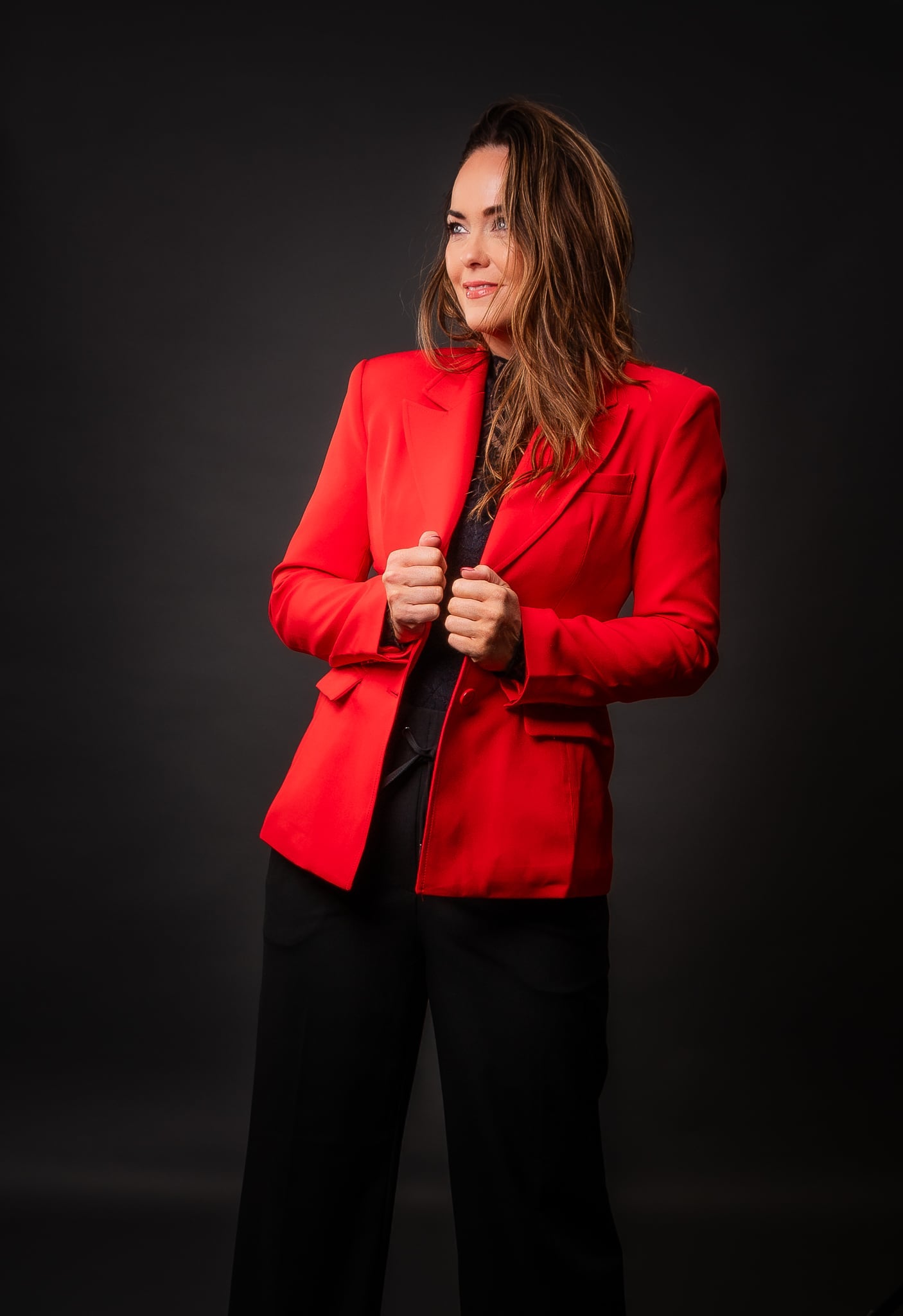 Blazer Rauður Two Button Fitted V-2597