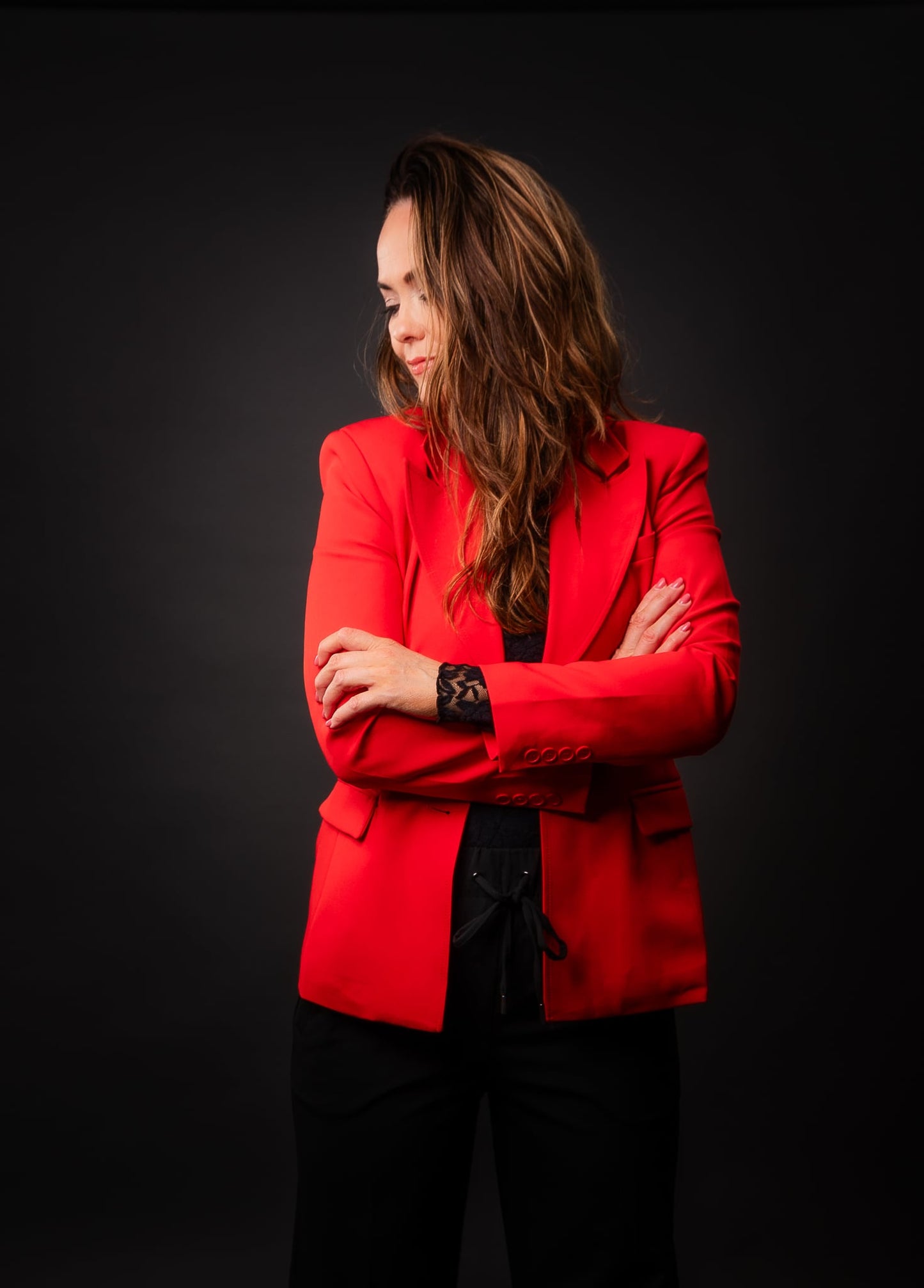 Blazer Rauður Two Button Fitted V-2597